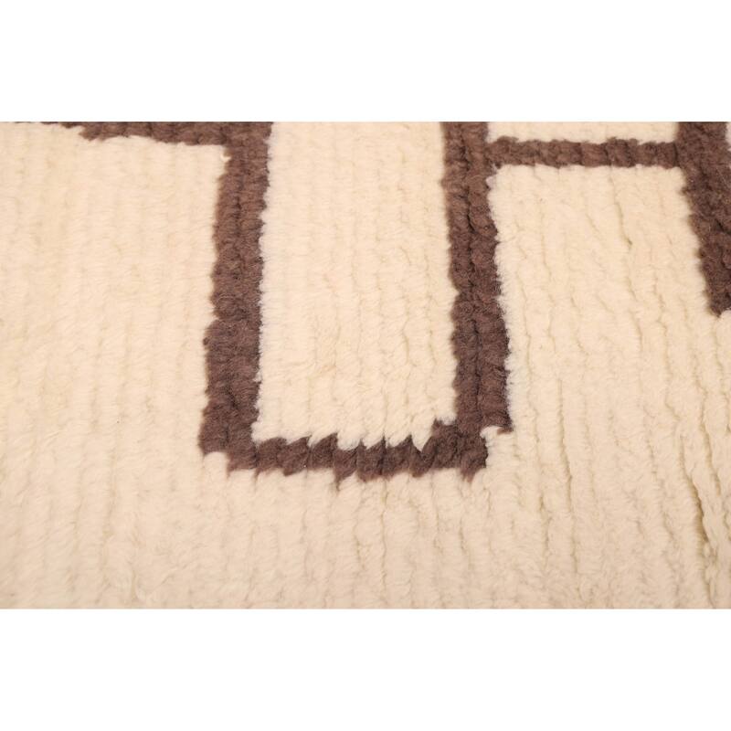 ECARPETGALLERY Hand-knotted Tangier Cream Wool Rug - 5'5 x 7'7