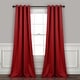 preview thumbnail 29 of 119, Lush Decor Insulated Grommet Blackout Curtain Panel Pair 52"W x 84"L - Red