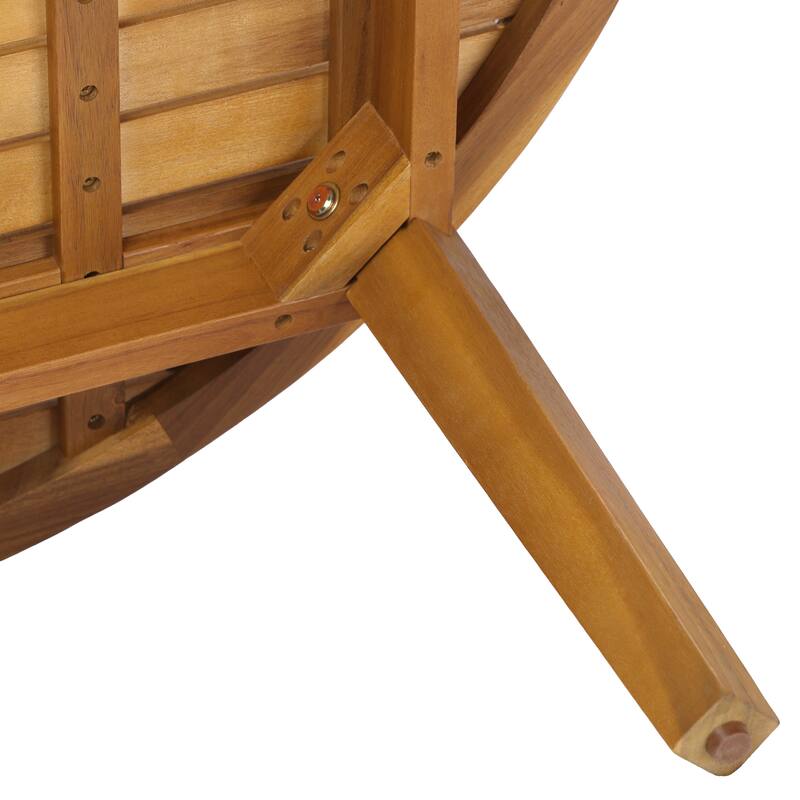 Christopher Knight Home - Mollet Outdoor Solid Acacia Wood Round Coffee Table with Slatted Top