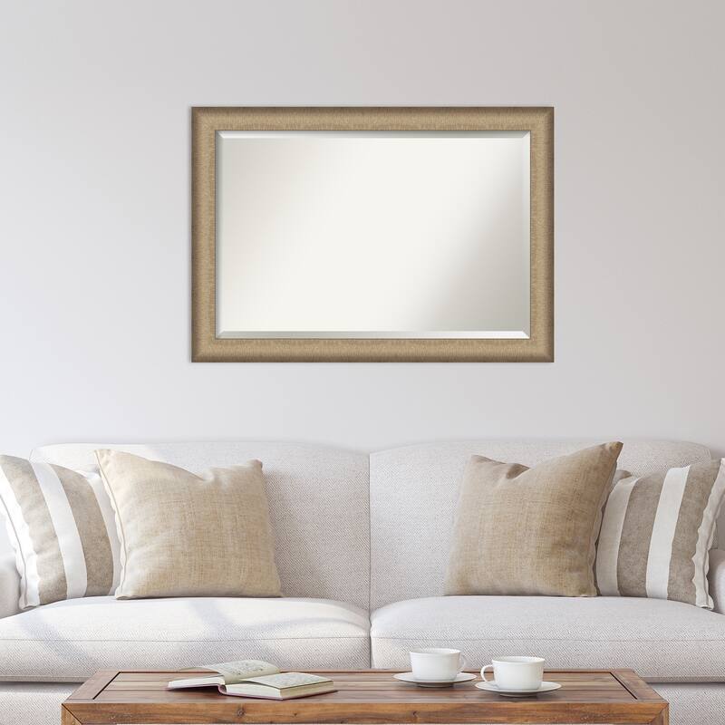 Beveled Wall Mirror - Elegant Brushed Bronze Frame