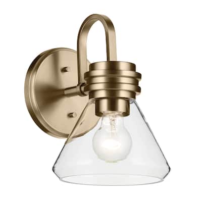 Kichler Lighting Farum 9.5" 1-Light Wall Sconce with Clear Glass in Champagne Bronze