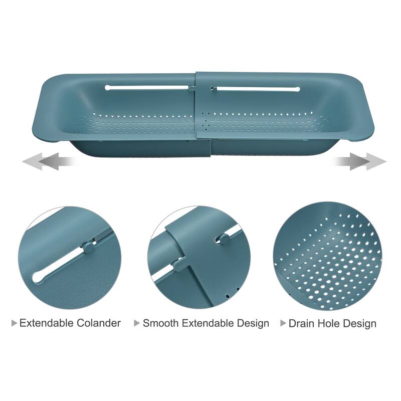 Collapsible Colander Kitchen Over the Sink Drain Strainer Basket 2Pcs - 36.2cm x 20cm x 7cm