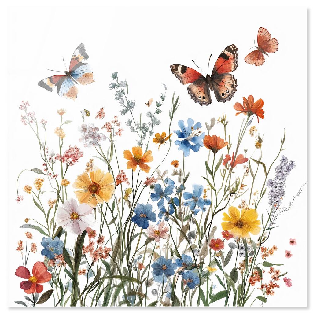Garden of Fluttering Acrylic by Art Remedy, Ready to Hang