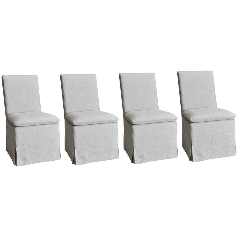 KINWELL Performance Fabric Slipcover Dining Chair Side Chair With Casters