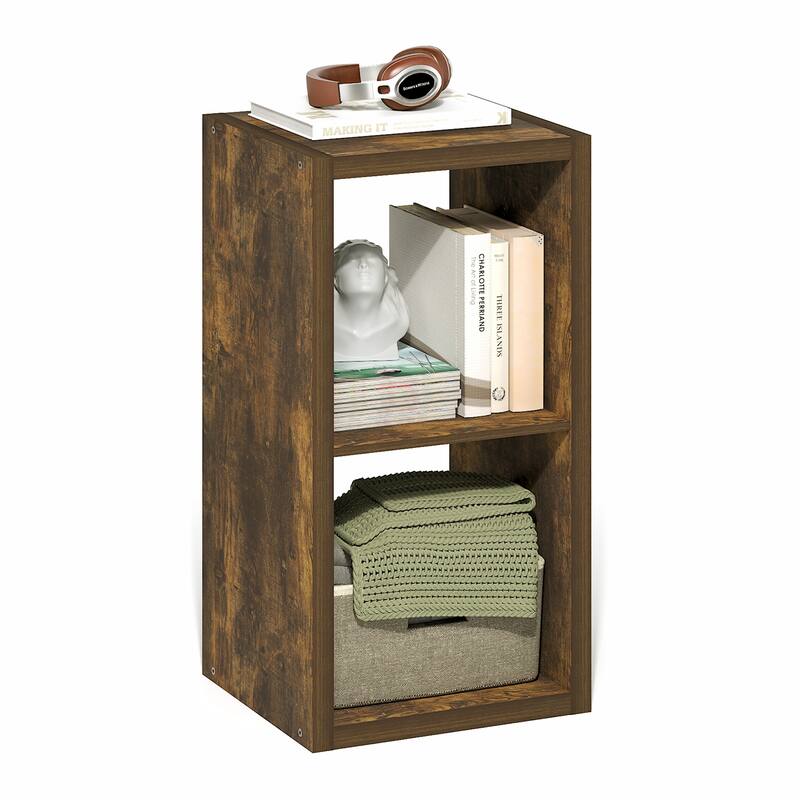 Furinno Cubicle Open Back Decorative Cube Storage Organizer, 2-Cube