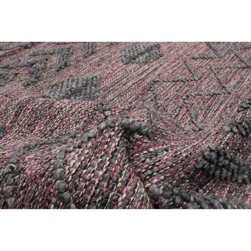 ECARPETGALLERY Braid weave Sienna Grey Wool Rug - 6'0 x 9'4