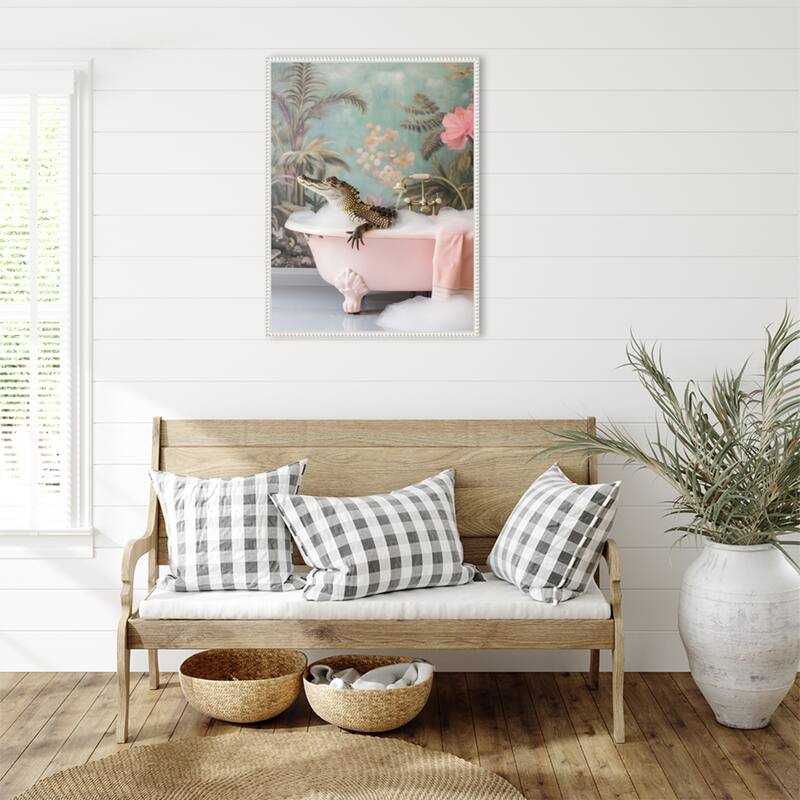 Clean Croc by Niky Rahner Framed Canvas Wall Art