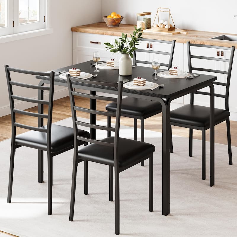5-piece Farmhouse Dining Table Set for 4