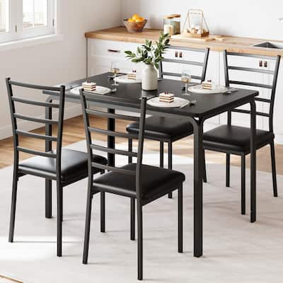 5-piece Farmhouse Dining Table Set for 4