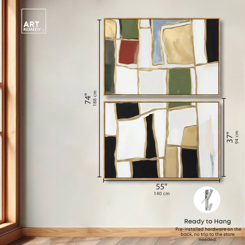 Kiss in Abstraction Canvas Set of 2 by Art Remedy