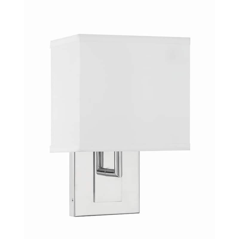Brent 1 Light Polished Nickel Sconce - 7"W x 10"H x 4"D