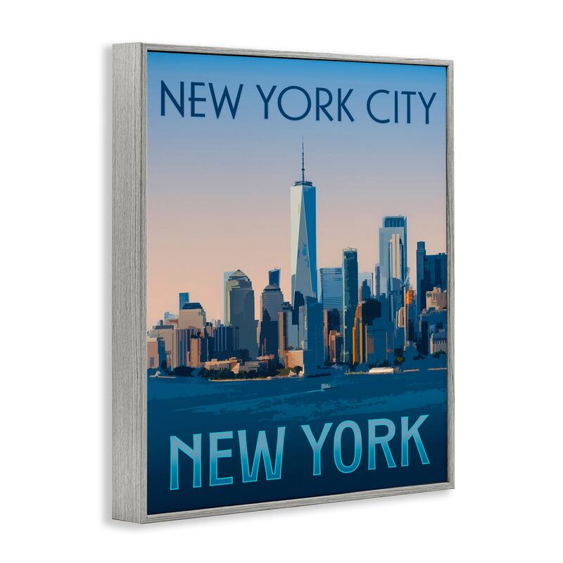 Stupell New York Landmark Skyline Framed Giclee Art Design By Victoria Barnes