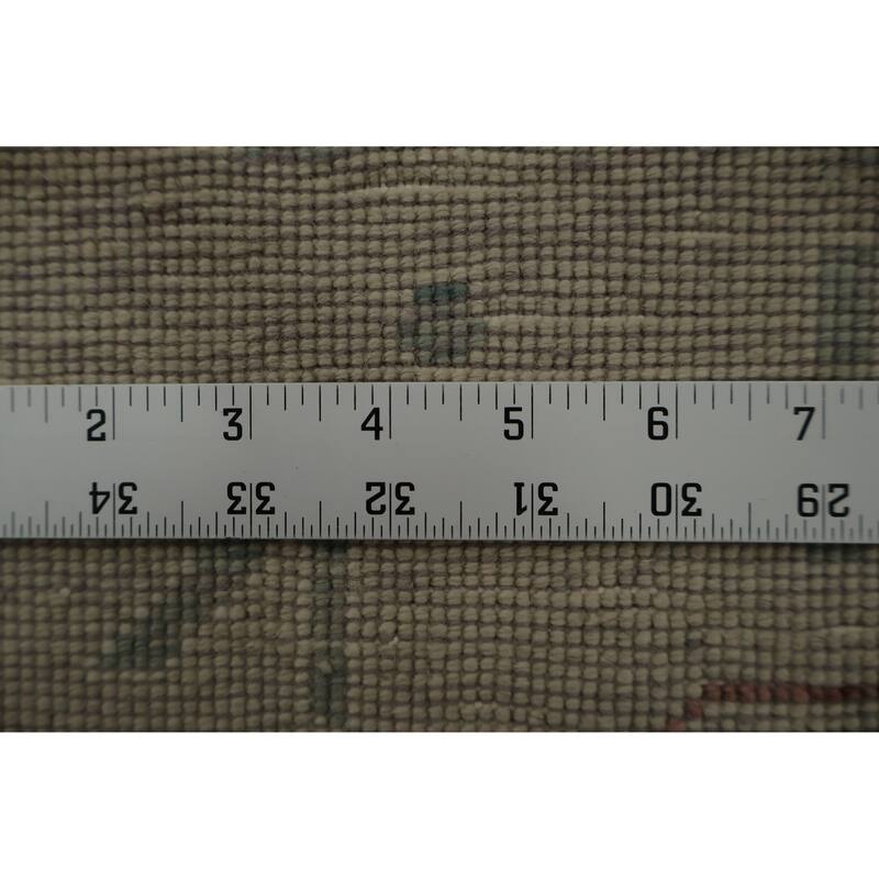 Hand Knotted Oriental 100% Wool Carpet Traditional Geometric Beige & Ivories Ziegler Area Rug - 13' 4'' X 9' 10''