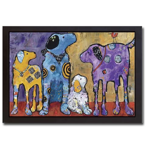 Cast of Characters by Jenny Foster Black Floater Framed Canvas Art (18 in x 26 in)