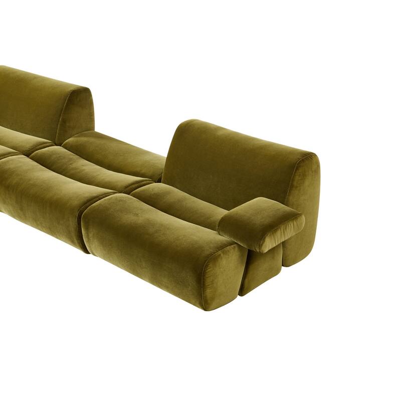 Ernest Premium Satin Velvet Modular 4pc Sectional Sofa