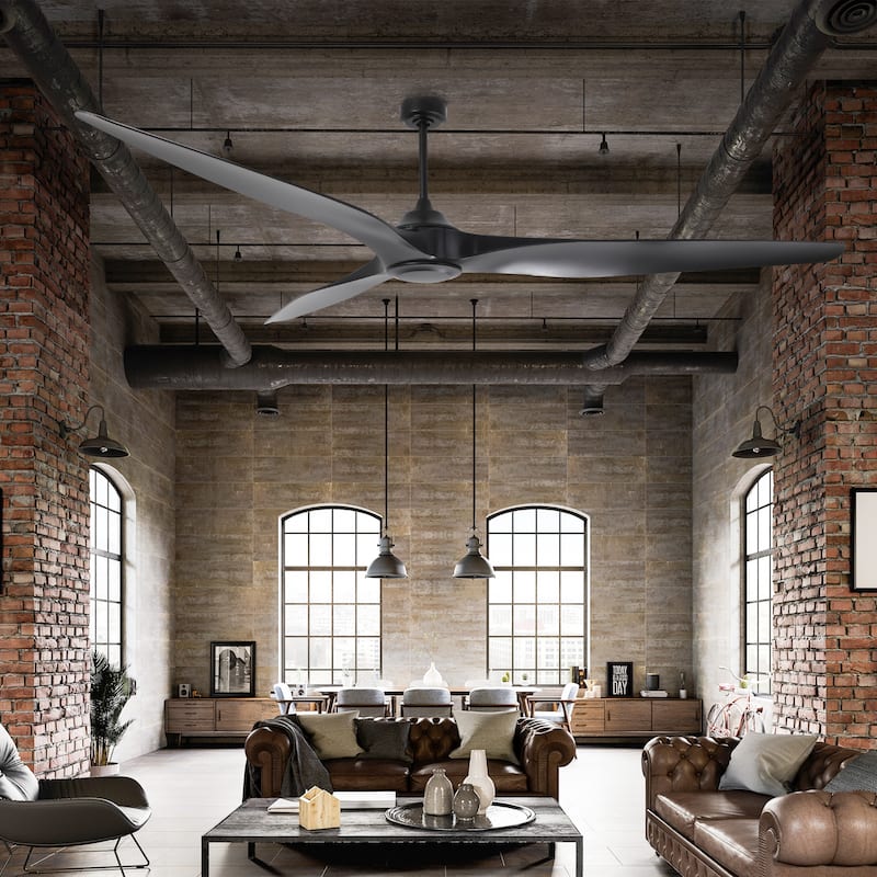 100" Industrial Black Extra Larger Propeller ABS 3-blade Outdoor Ceiling Fan without Light