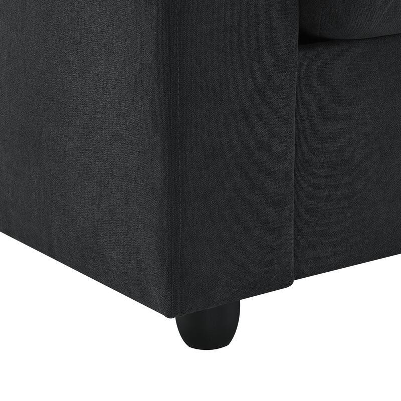 100" L-Shaped Sectional Sofa, Modern Couch Set with Convertible Ottoman and 2 Free Pillows