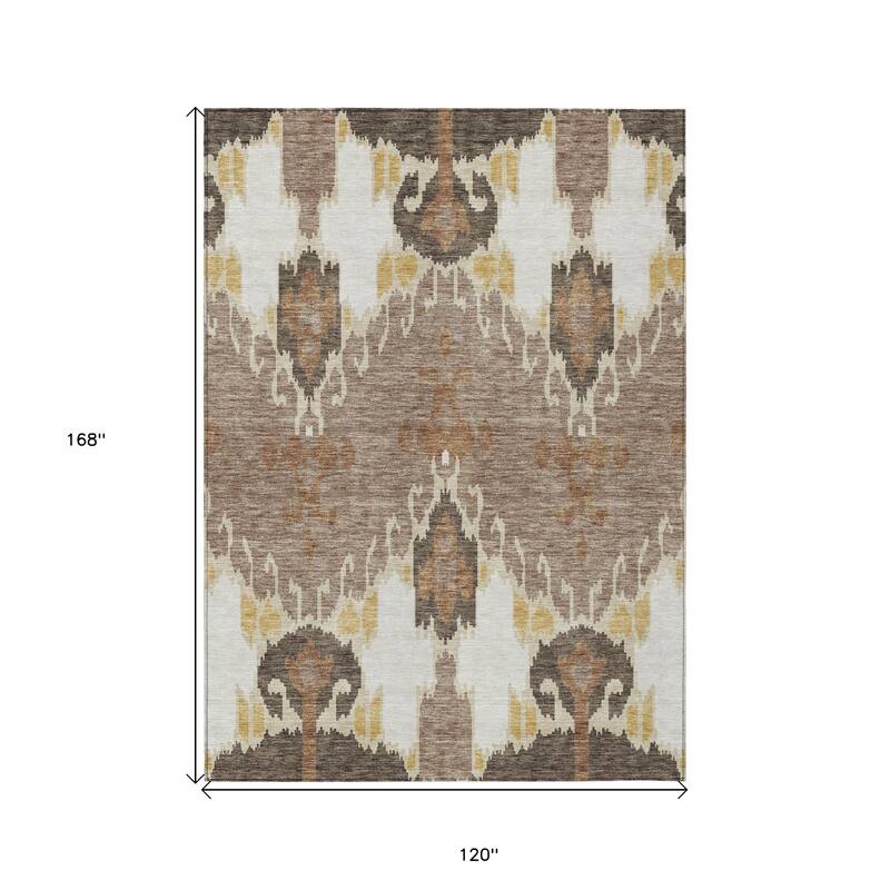 HomeRoots Ikat Transitional Rectangle Outdoor Rug