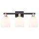 preview thumbnail 93 of 120, Innovations Lighting Endless Possibilities Arcadia - Bella - 3 Light 25" Bath Vanity Light Black Antique Brass/White
