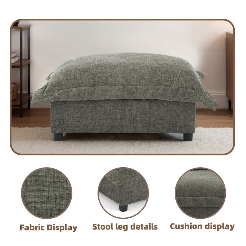 Double Layer Cushion Comfy Cloud Modular Sectional Sofa Couch Ottoman
