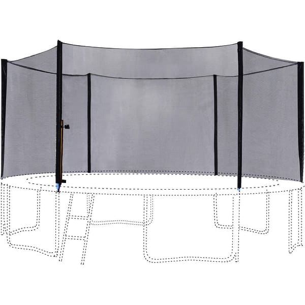 slide 2 of 6, ExacMe Round Trampoline Replacement Enclosure Net with Poles and Ladder, 6180-N 8' with 6 poles | Fit 8' frame,3 w-leg