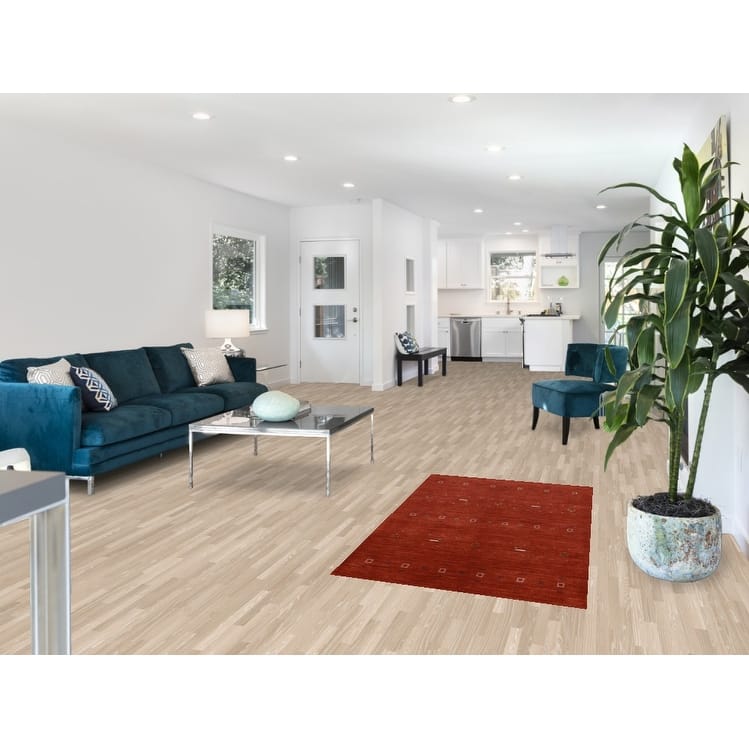 Hand Knotted Oriental 100% Wool Carpet Tribal Animal Pictorial Oranges & Rust Gabbeh Area Rug - 4' 11'' X 2' 10''