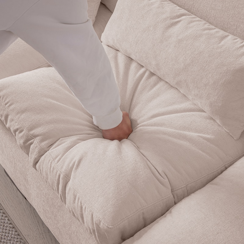 [VIDEO] provided]114.5"Modern Modular L Shaped Chenille Sofa Couch Reversible Ottoman With Storage Removable and Washable Cushio - N/A