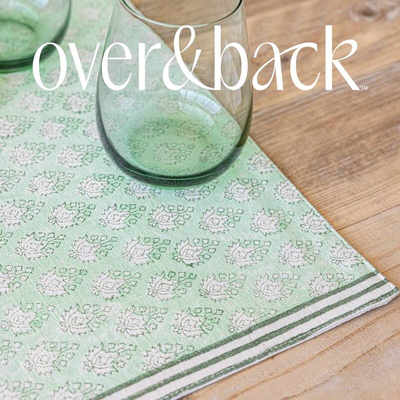 over&back Hand-Blocked 100% Cotton Placemats - Machine Washable - Set of 4
