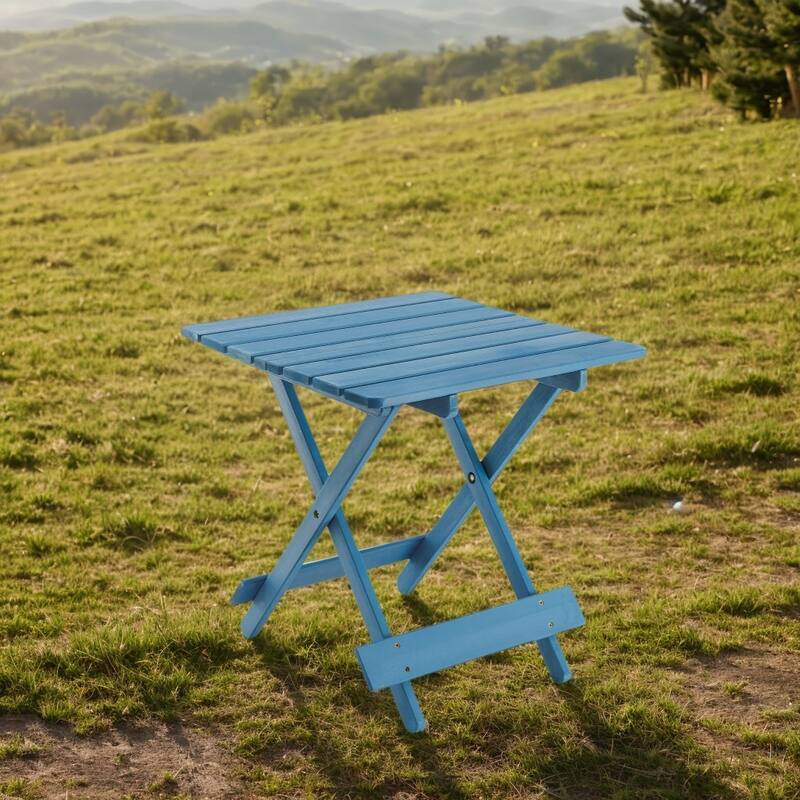 Folding Square Table Patio Outdoor Solid Wood Table