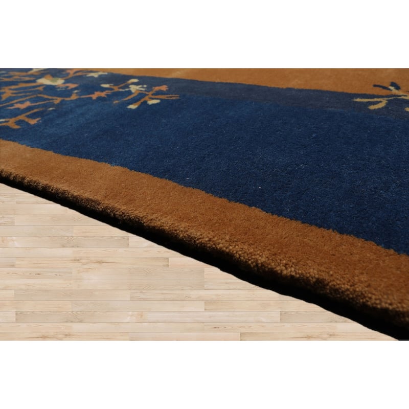 Camel Chinese Art Deco New Zealand Wool Hand Tufted Multi Size Oriental Area Rug LoomBloom