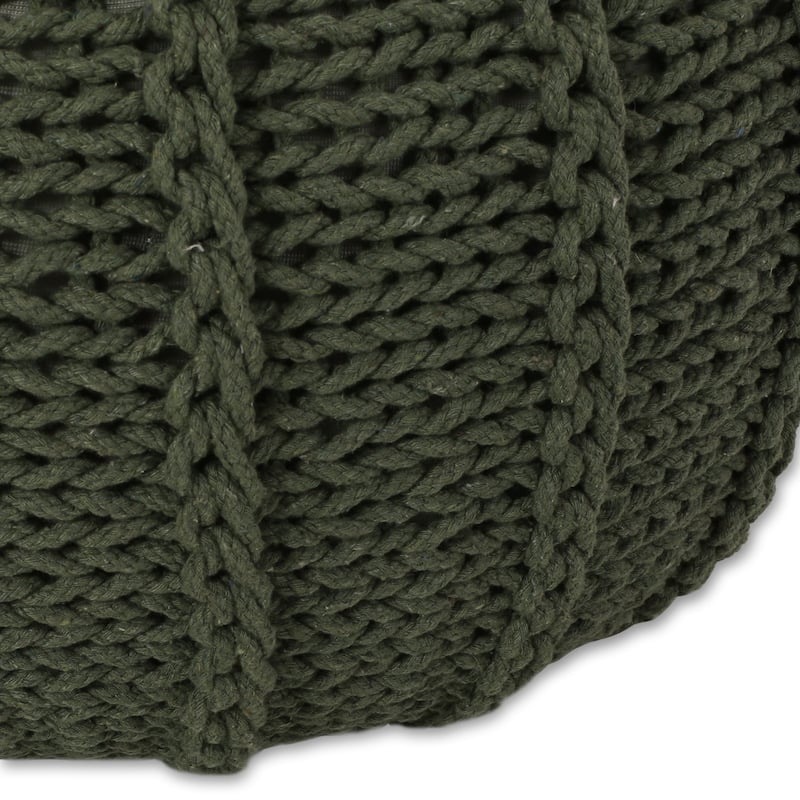 Corisande Knitted Cotton Pouf by Christopher Knight Home