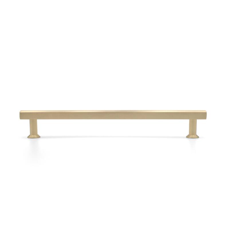 Hapny Home M566 Mod 8" Center to Center Solid Metal Modern Square - Satin Brass