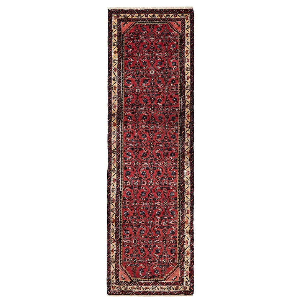 ECARPETGALLERY Hand-knotted Andelz Red Wool Rug - 2'11 x 10'3