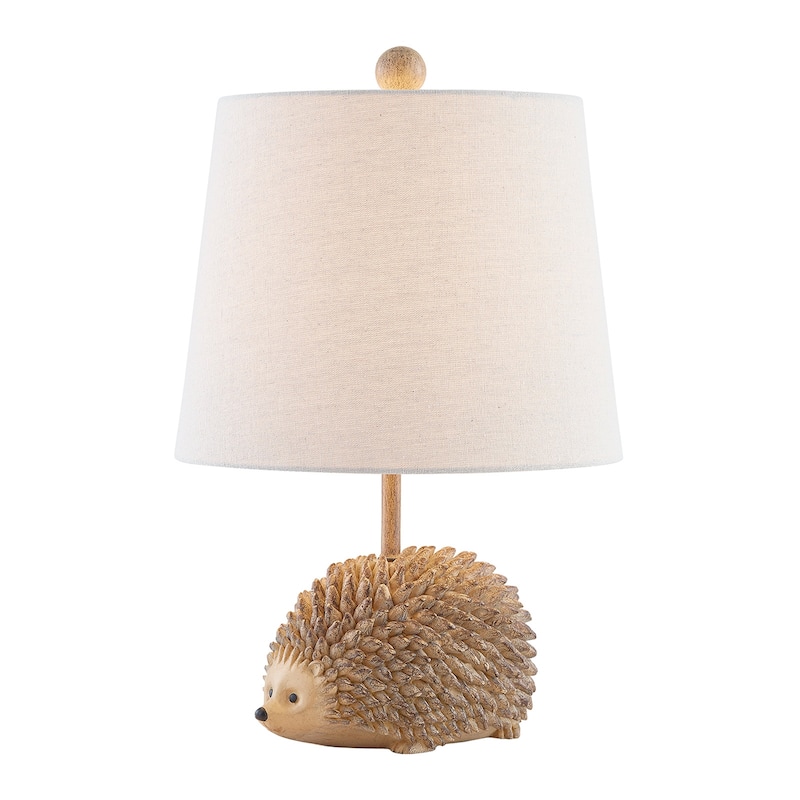 18.5" Brown Textured Resin Hedgehog Table Lamp - 11" x 11" x 18.5"