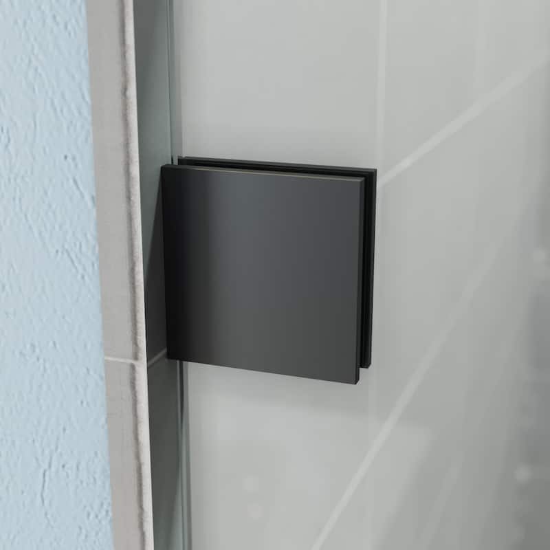 ELEGANT 60 x 62 Frameless Sliding Shower Tub Door Black - 60'' x 62'' - 60'' x 62''