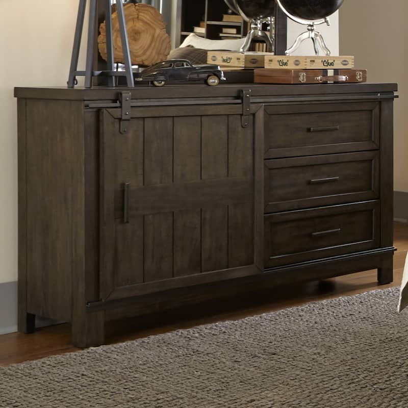Liberty Furniture Thornwood Hills Youth Bookcase Bedroom Set with Bed, Dresser, Mirror - Full or Twin