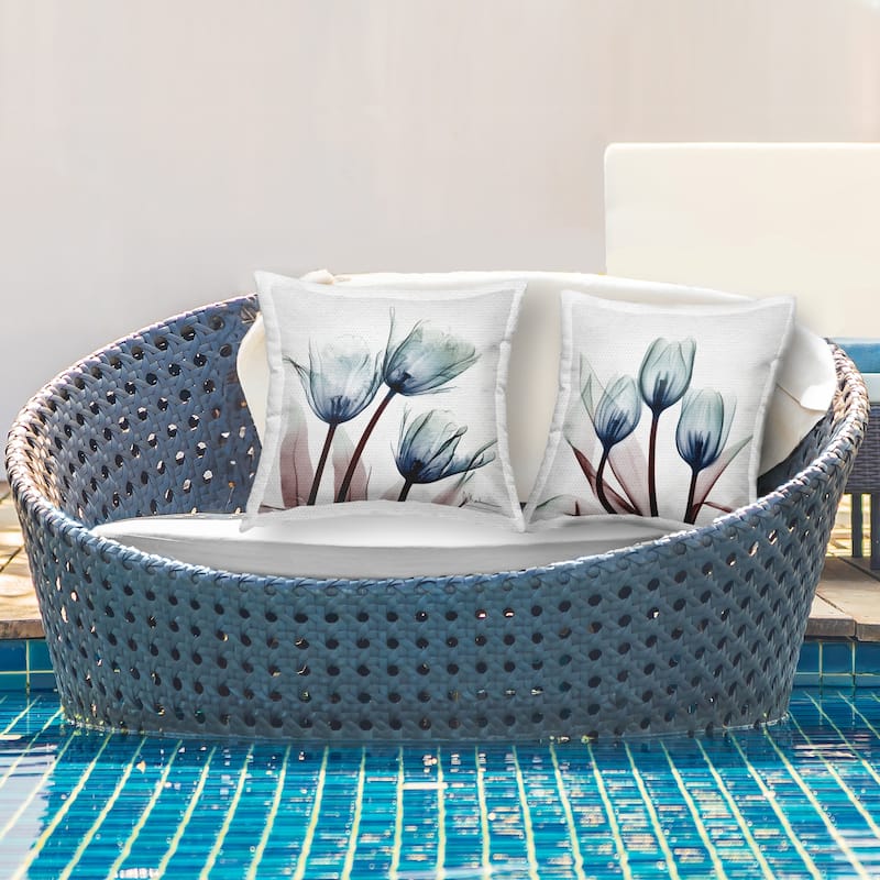 Stupell Vibrant Blue Tulips Printed Outdoor Throw Pillow Design by Albert Koetsier (Set of 2)
