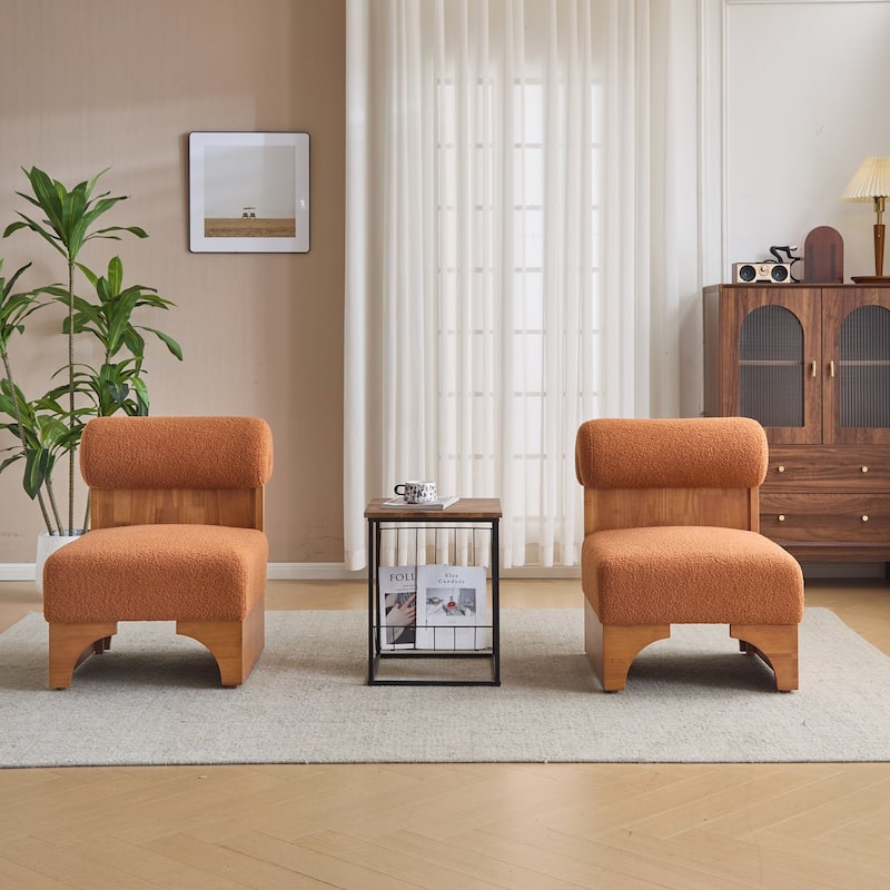 Modern Boucle Lounge Chair with Soft Upholstery and Sturdy Wood Frame