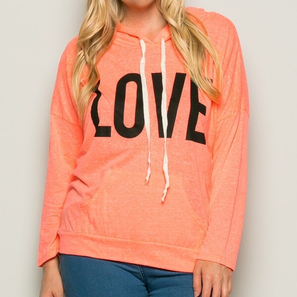 neon coral hoodie