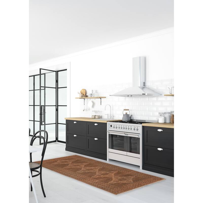 ECARPETGALLERY Hand-knotted Finest Khal Mohammadi Dark Brown Wool Rug - 2'8 x 9'7