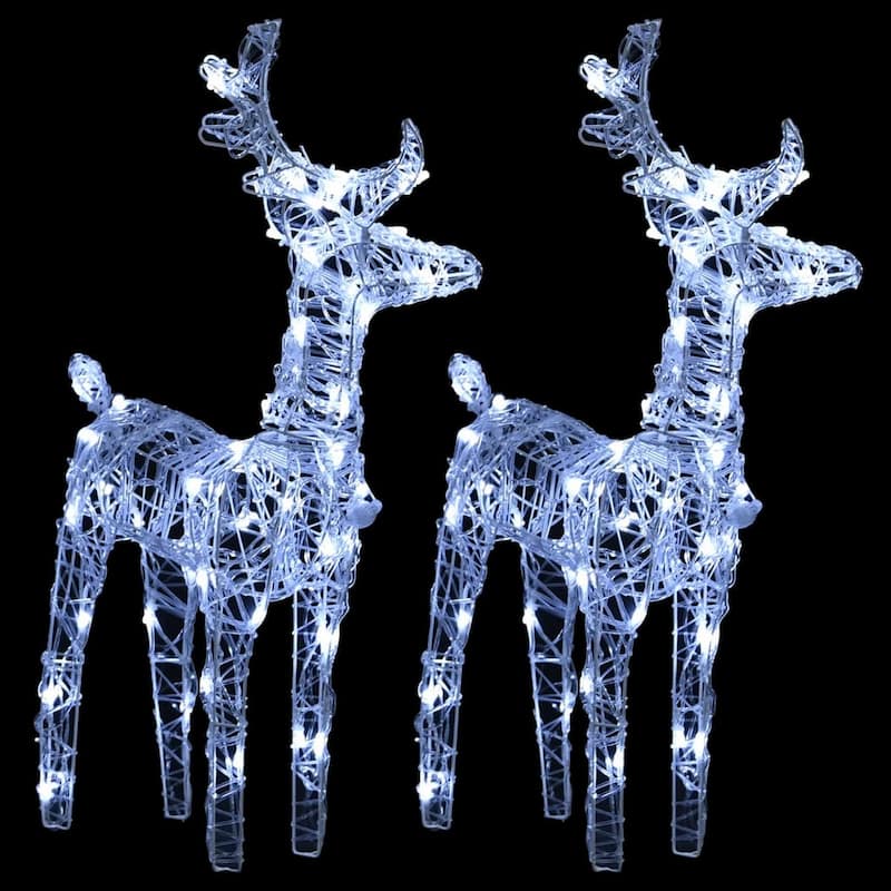 4pc Outdoor Reindeer n Sleigh Christmas Decoration, 240 Cool White LED - Cool White
