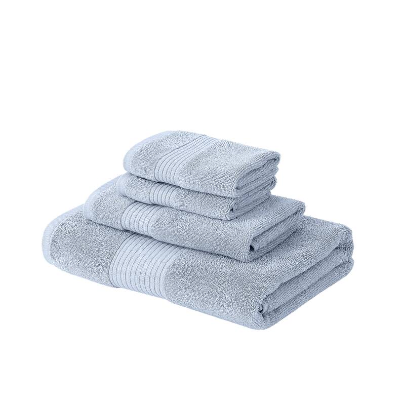 Modern Threads 6-Piece Jacquard Towel Set Astra - 100% Cotton, Bath, Hand & Washcloths - Modern Geometric Pattern