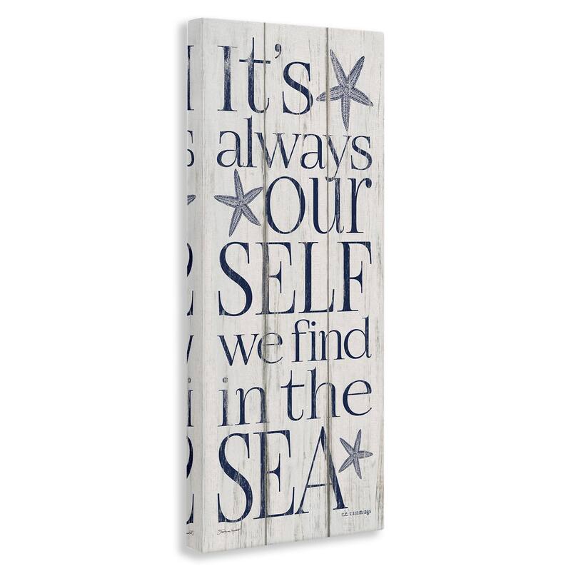 Stupell Our Self We Find In The Sea Planked Look, Canvas, 10 x 1.5 x 24, Made in USA