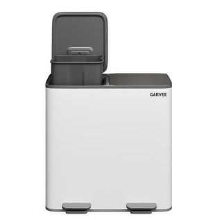 Garvee 2 x 10.6 gal Stainless Steel Double Trash Can, Recycle Bin Combo with Lid for Kitchen
