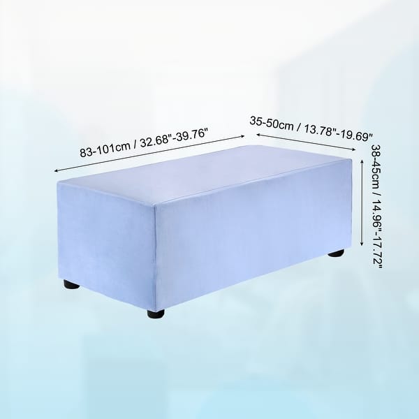 dimension image slide 36 of 52, Stretch Foot Stool Cover Rectangular Square Foot Stool Slipcover