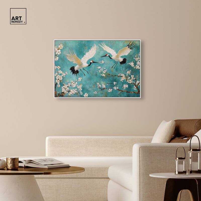 Gentle Tiger Nap Canvas Elegant Birds by Art Remedy