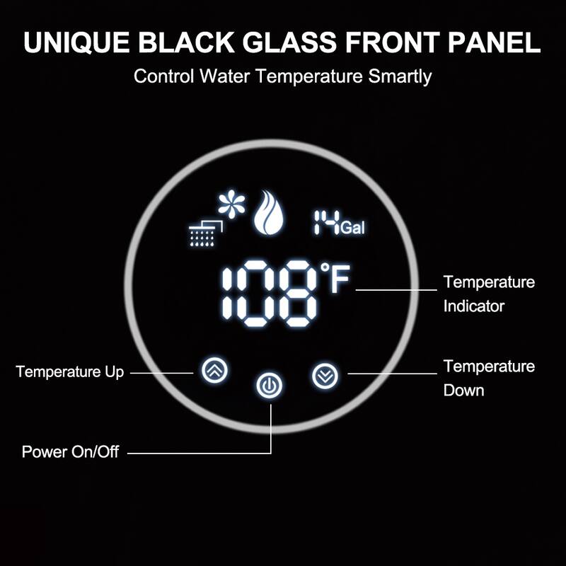 CAMPLUX 3.18 GPM 82,000 BTU Indoor Propane Tankless Water Heater with Digital Display, Black