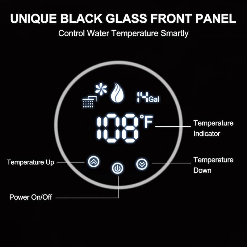 CAMPLUX 3.18 GPM 82,000 BTU Indoor Natural Tankless Water Heater with Data Display, Black