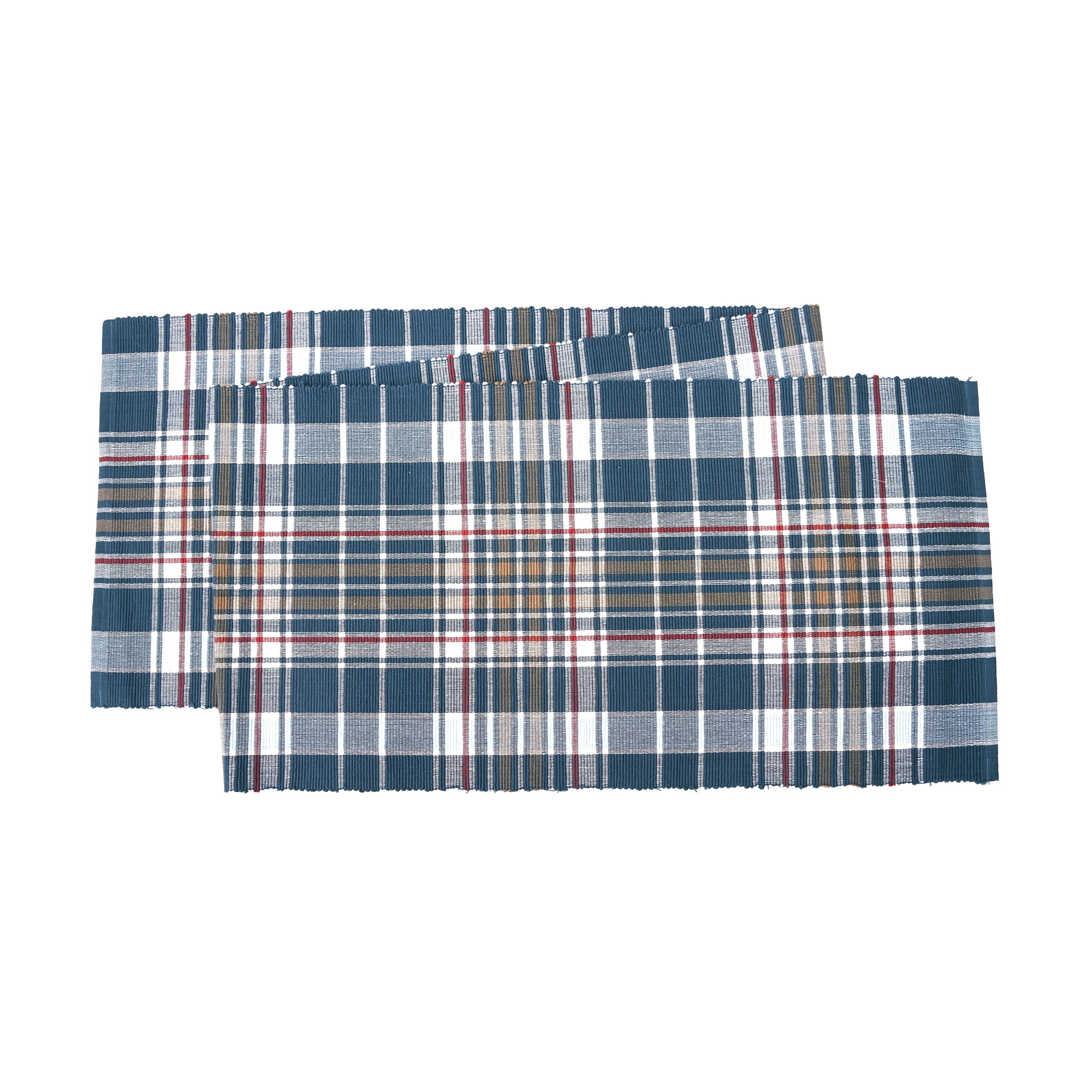 Plaid Kitchen Towels Taupe & White