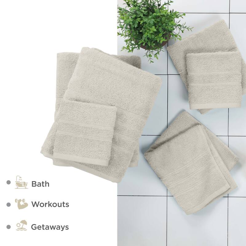 Martex Ultimate Performance Cotton Low-Lint Soft Absorbent Towel Set